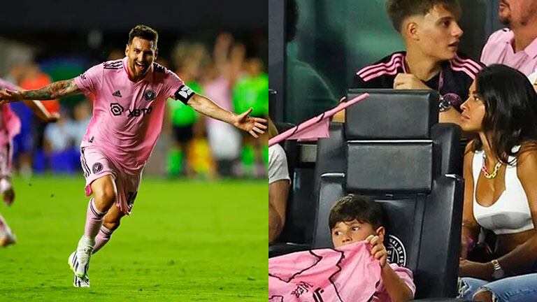 Leo Messi festejó su primer gol en el Inter Miami con Antonela Roccuzzo y sus hijos