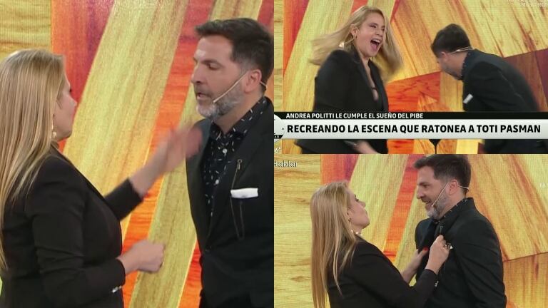 Toti Pasman contó que lo ratoneaba una escena de Andrea Polittii y ella terminó dándole una súper cachetada: "¡Tremenda piña"