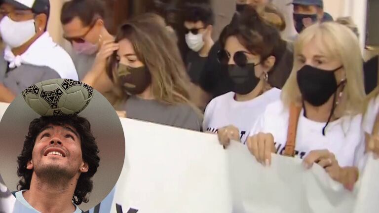 Dalma, Gianinna y Claudia Villafañe, presentes en la marcha para pedir Justicia por la muerte de Diego Maradona