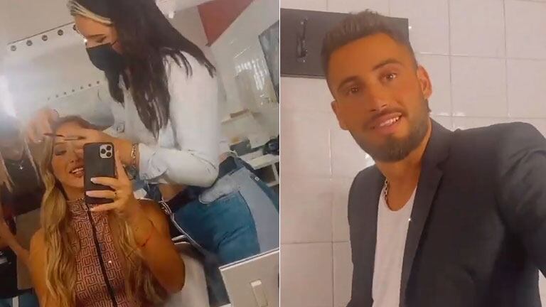 ¡Ex con buena onda! Flor Vigna sorprendió al publicar un video con Nico Occhiato, compinches en un camarín