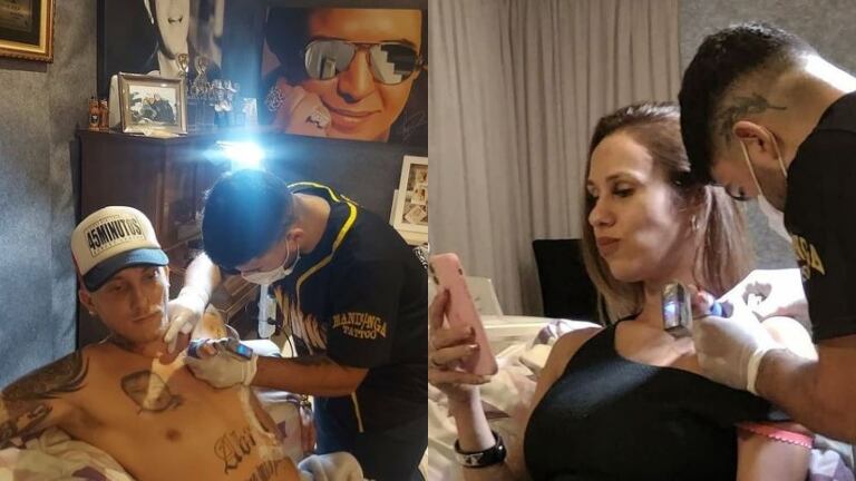 El Polaco y Barby Silenzi se tatuaron juntos tras la reconciliación: "Loco paranoico"