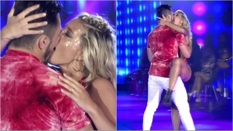 El beso de Sol Pérez y Fernando Bertona en el pop latino de ShowMatch