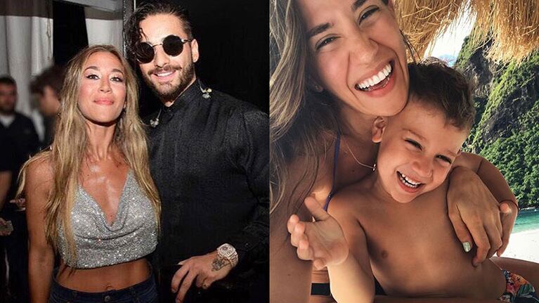 La divertida reacción del hijo de Jimena Barón al ver la foto de su mamá con Maluma