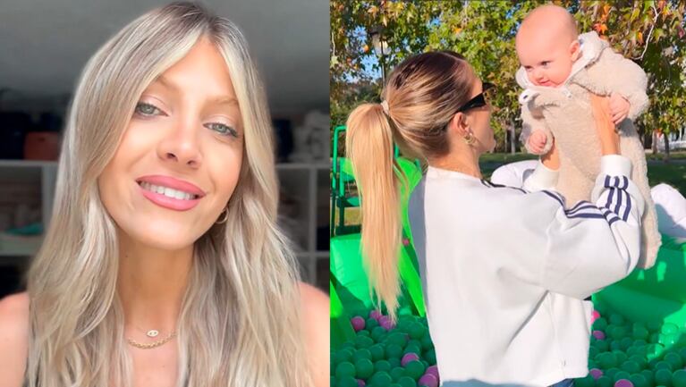 Cande Ruggeri compartió un tierno video de su beba Vita jugando por primera vez en un pelotero: "Me re divertí"