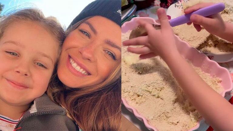  El tierno video de Magnolia, la hija de China Suárez y Benjamín Vicuña, haciendo milanesas vegetarianas: "Con la ayuda de mamá"