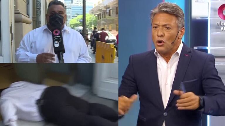 Un notero de Telenueve que se desmayó al aire: "Perdón, Claudio, perdón"