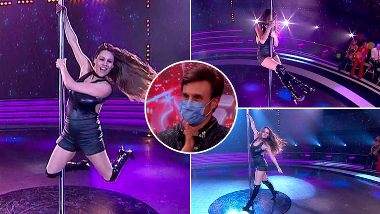 Pampita se animó a bailar el caño en La Academia, a dos semanas de dar a luz