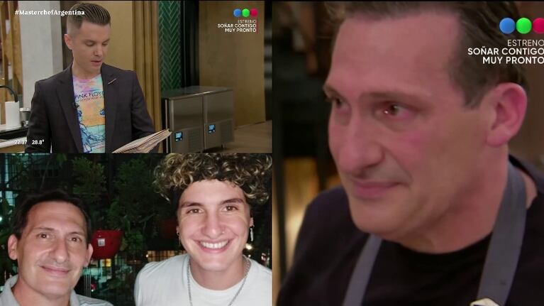 El llanto de Paulo Kablan en MasterChef Celebrity 3 luego que Del Moro leyera una carta de su hijo: "Facu siempre me acompañó"