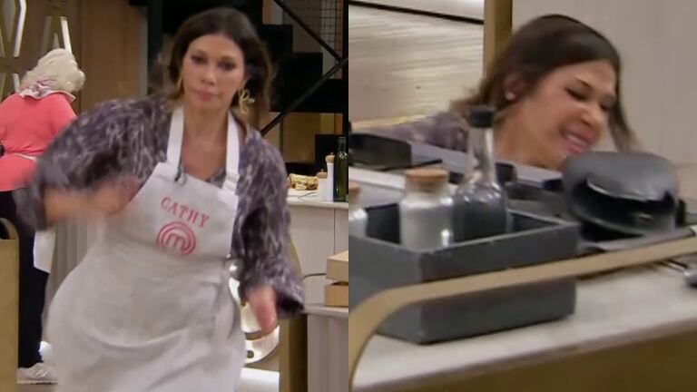 Catherine Fulop y una tremenda caída en MasterChef: "Fui a buscar el pionono que estaba en el horno y casi me mato"