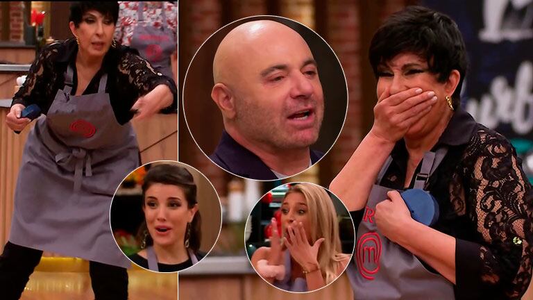 ¡Puede fallar! Georgina Barbarossa casi le pega en la cara a Germán Martitegui con un tejo en MasterChef Celebrity