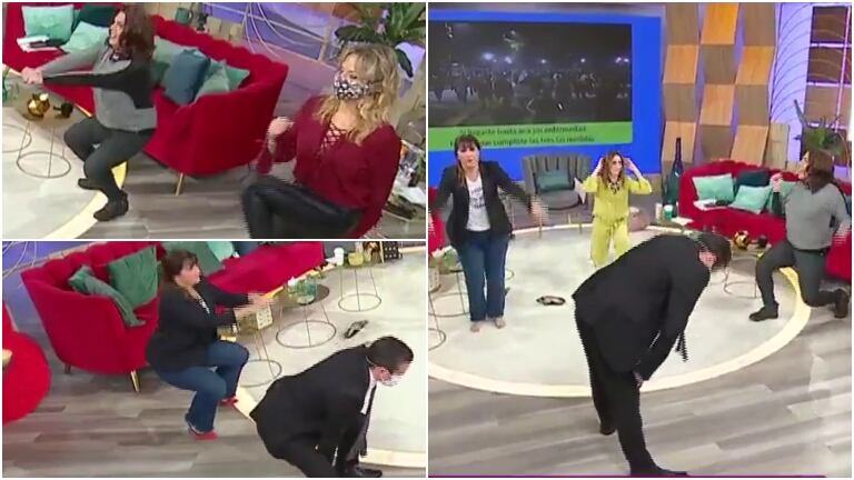 Todo el panel de Cortá por Lozano se sumó a una clase de gimnasio en vivo