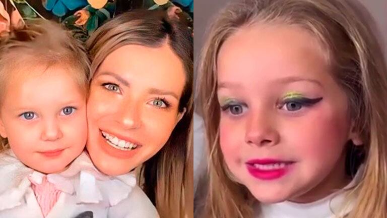 Magnolia, la hija de la China Suárez, fue furor en las redes luego de enseñar cómo posar con maquillaje 