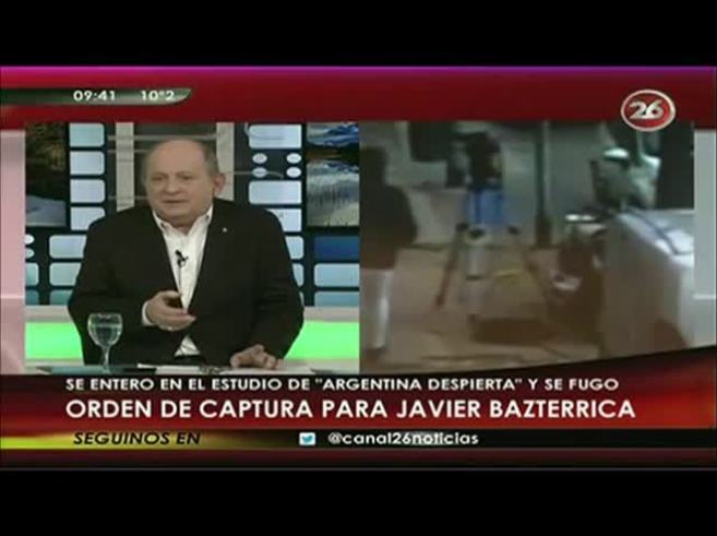 La huída de Javier Bazterrica de un canal de TV