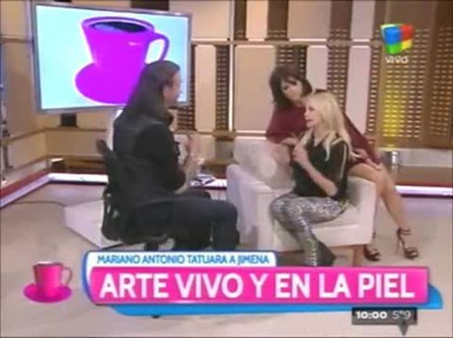 Jimena Cyrulnik se tatuó en vivo: "¡Ay!, que nervios, necesito morder algo"