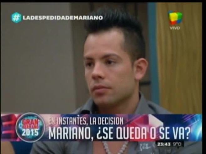 Mariano abandonó la casa de Gran Hermano 2015