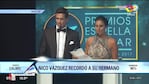 Nicolás Vázquez agradeció a su familia cuando recibió el Estrella de Mar a mejor actor