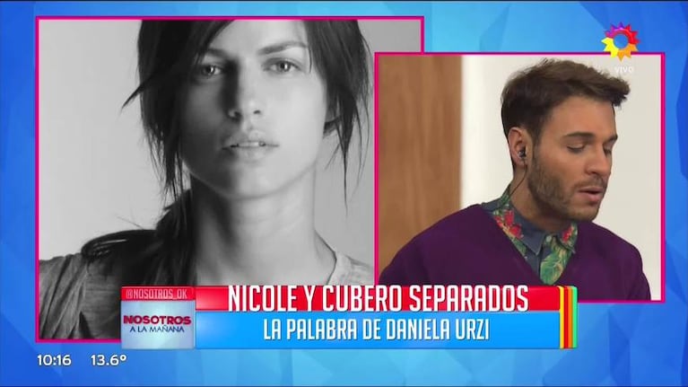 El enojo de Daniela Urzi tras la versión de que su marido sería el tercero en discordia entre Nicole y Cubero