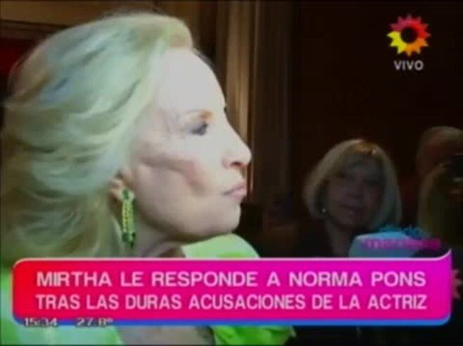 Mirtha sobre Norma Pons: "La admiro por su trabajo, que me parece que es excepcional"