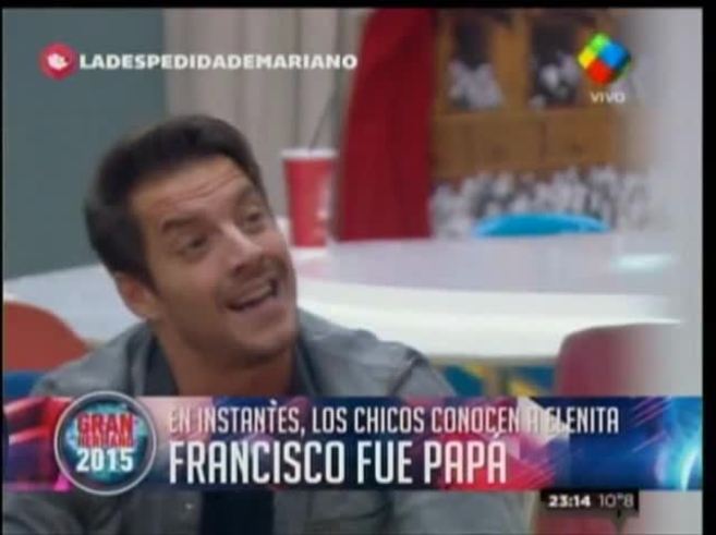 Francisco Delgado se quebró viendo un video de su hija Elena en Gran Hermano