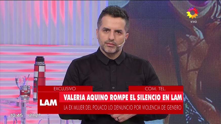 La gravísima denuncia de violencia de género de Valeria Aquino contra el Polaco en Los Ángeles de la Mañana