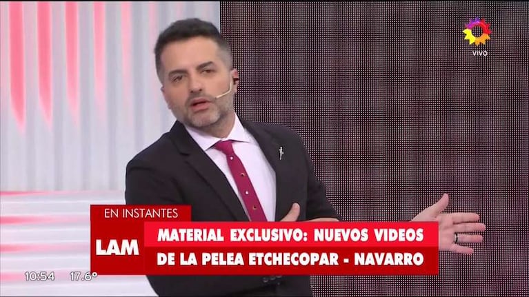 Nuevas imágenes de la escandalosa pelea entre Baby Etchecopar y Roberto Navarro 