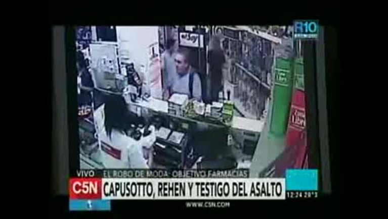 El video de Diego Capusotto, testigo del asalto a una farmacia: "Él acababa de pagar, cuando justo llegaron los delincuentes"