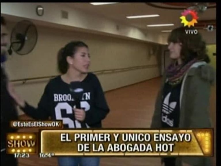 El primer ensayo de la abogada hot para ShowMatch