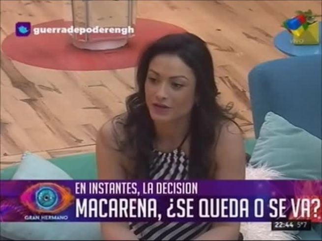 Macarena abandonó voluntariamente Gran Hermano 2016