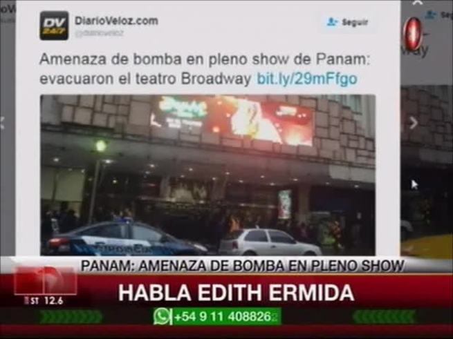 Amenaza de bomba en pleno show de Panam