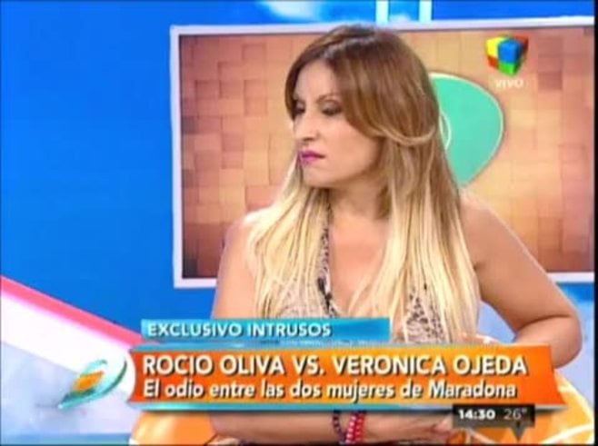 Mensajes furiosos de Rocío Oliva a Maradona, atacando a Verónica Ojeda