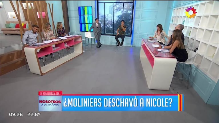 Jorge Moliniers admitió que le gusta Nicole Neumann, y aclaró: "Tendría sexo con ella, pero me mira como un cachorrito, no como un hombre"