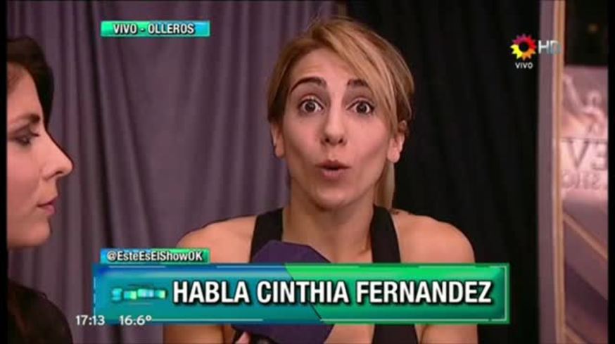 El llanto desconsolado de Cinthia Fernández en Este es el show