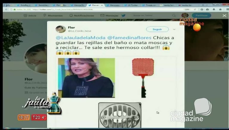 Karina Mazzocco se colgó una rejilla