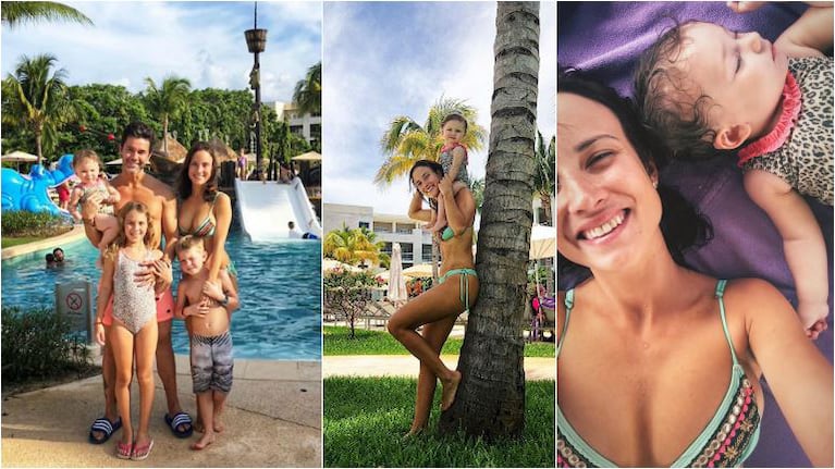 Las vacaciones de Mariano Martínez y su familia en Playa del Carmen