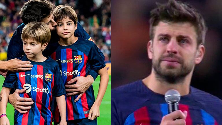 Gerard Piqué protagonizó una despedida emotiva con sus hijos en el estadio catalán tras jugar su último partido