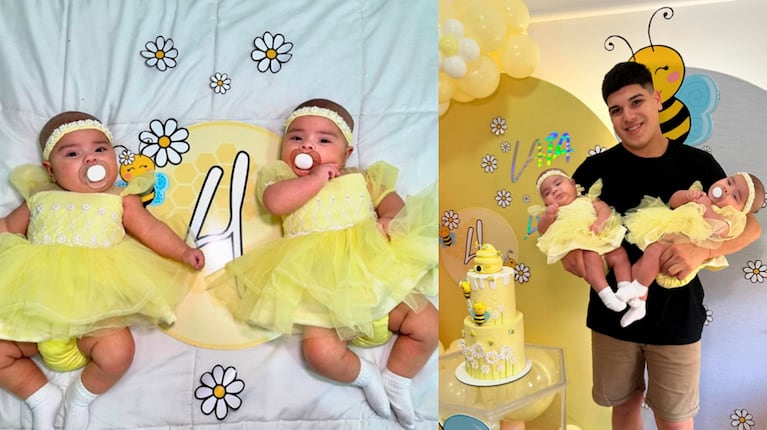 Las fotos de Daniela Celis y Thiago Medina en el festejo de los cuatro meses de Aimé y Laia