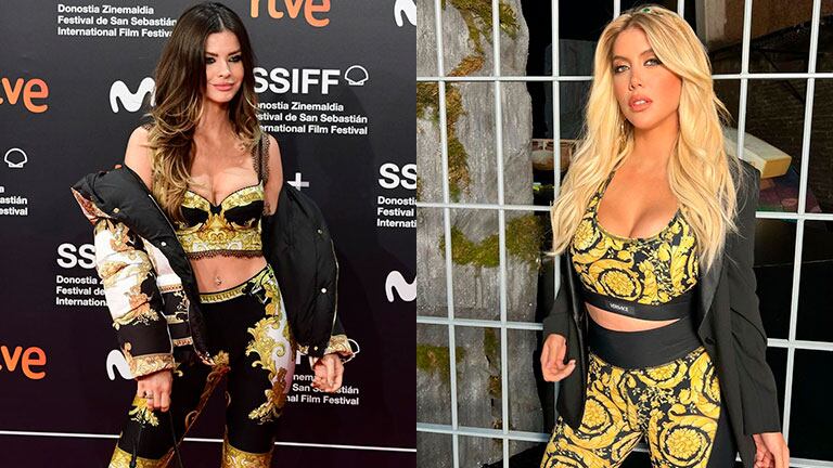 Wanda Nara vistió un look total Versace y fue acusada de copiarle a la China Suárez