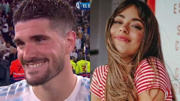 Rodrigo de Paul le envió a Tini Stoessel un especial saludo en TV tras el triunfo de Argentina