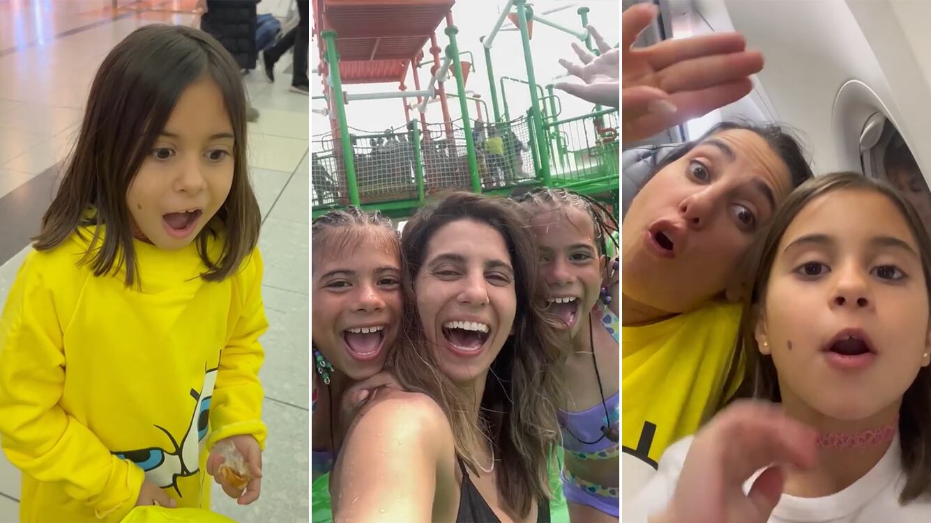 Cinthia Fernández compartió el video de cuando sorprendió a sus hijas con su viaje a Punta Cana