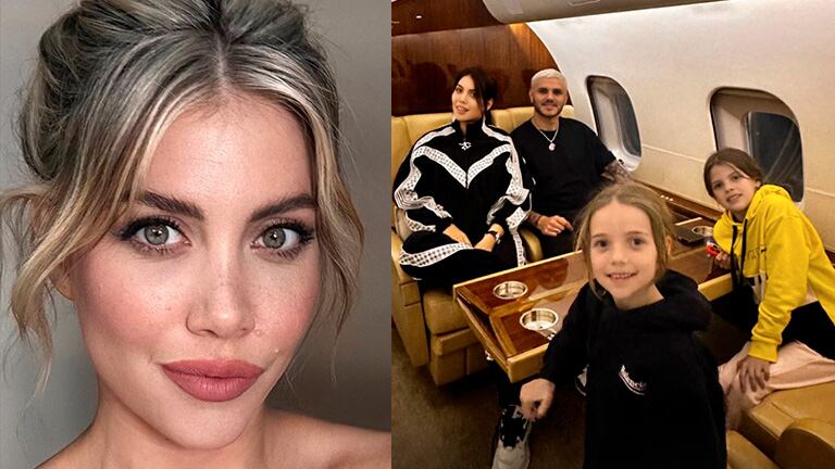 Wanda Nara mostró cómo es el lujoso avión privado con el que viaja en familia