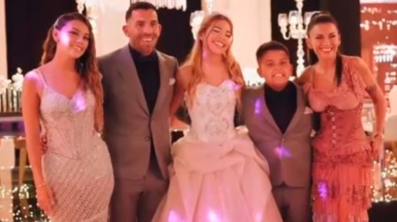 Carlos Tevez mostró la intimidad el cumpleaños de 15 de su hija: el video de la impresionante fiesta