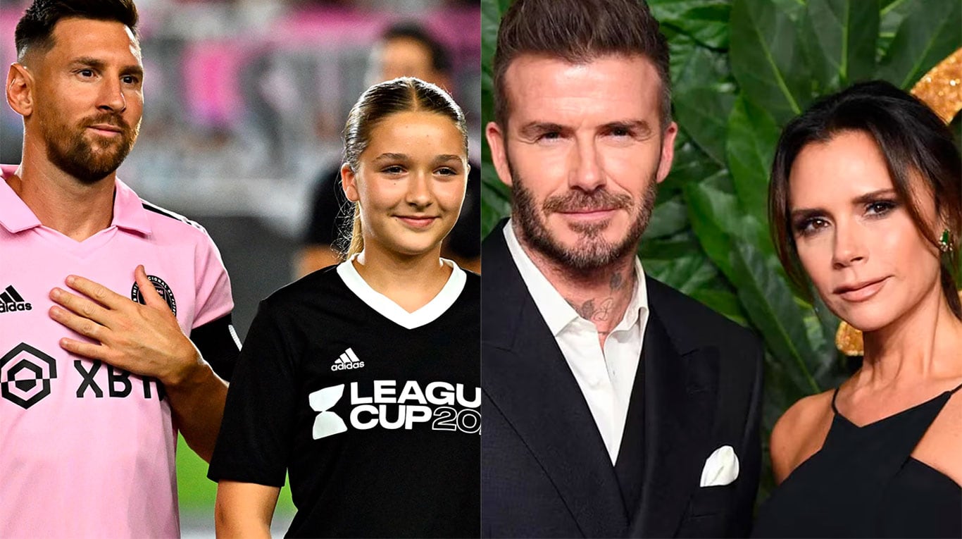 Leo Messi con Harper, la hija de Victoria y David Beckham