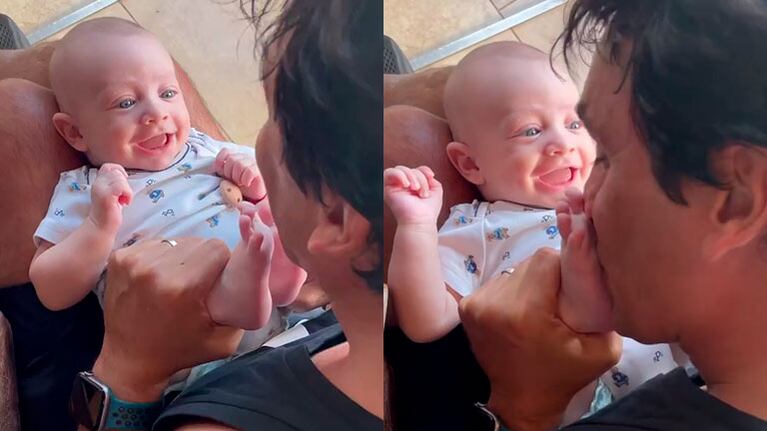 El tierno video de Sebastián Estevanez mimando a su bebé