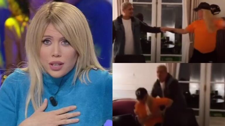 La estrepitosa caída de Wanda Nara mientras bailaba con su maquillador