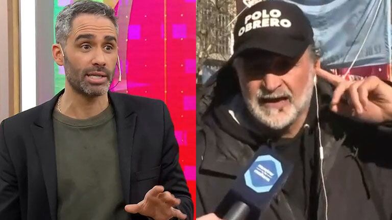 El Pollo Álvarez cortó un móvil con el dirigente del Polo Obrero, Eduardo Belliboni, luego de que este se pusiera agresivo