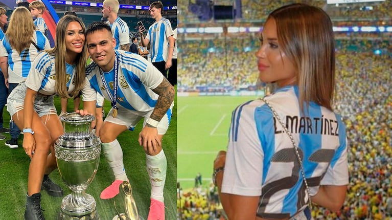 El emotivo beso de Lautaro Martínez y Agustina Gandolfo tras el triunfo de Argentina en la Copa América