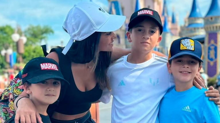 El viaje de Antonela Roccuzzo con sus hijos a Disney mientras Lionel Messi se prepara para la Copa América
