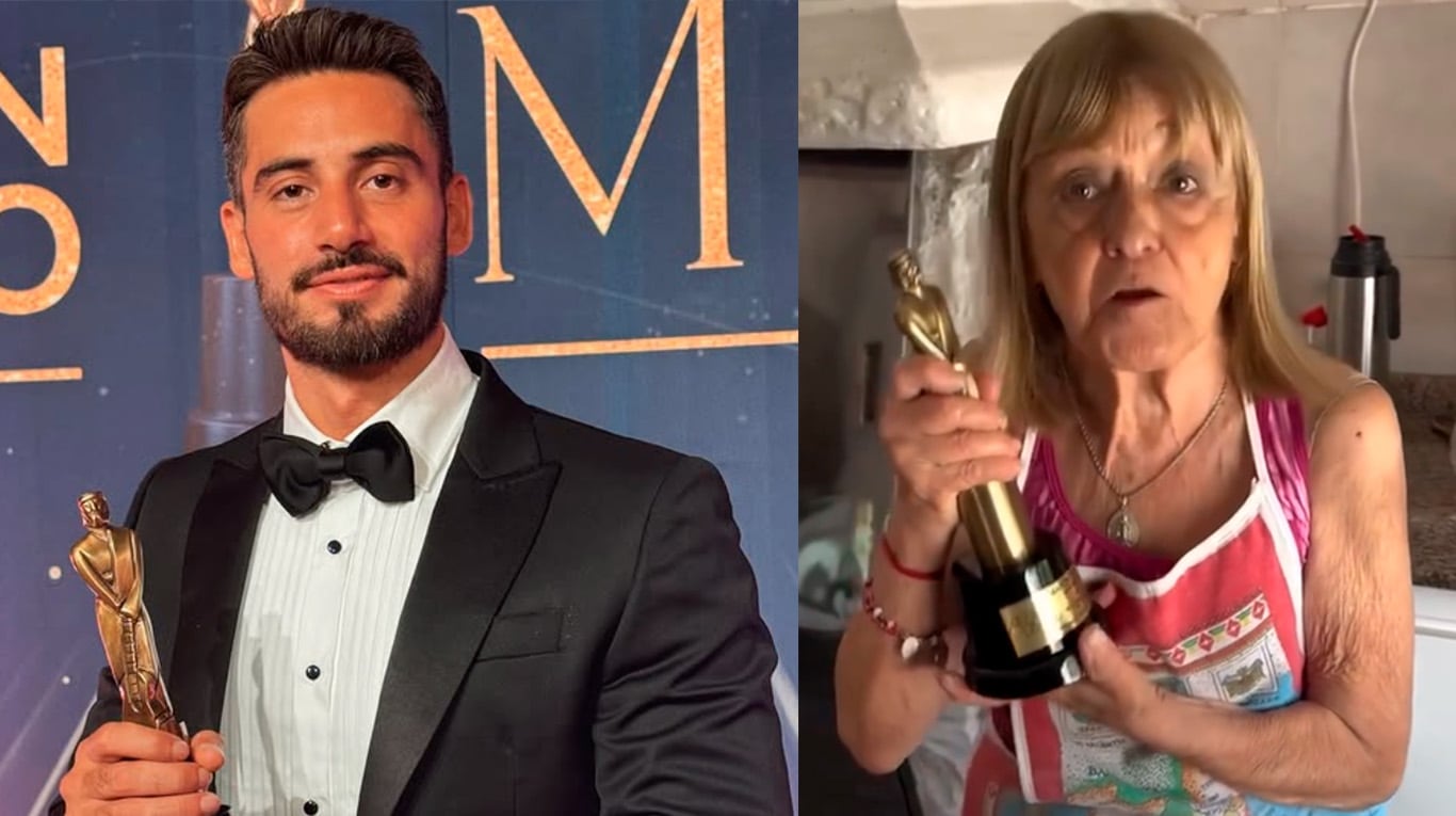 Nico Occhiato sorprendió a sus abuelos al llevarles su premio Martín Fierro a su casa