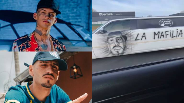 L-Gante homenajeó a El Noba al retratar su imagen y algunas de sus frases en su auto