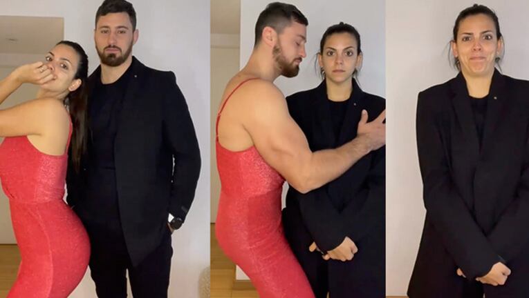 El video de Belu Lucius intercambiando la ropa con su marido 